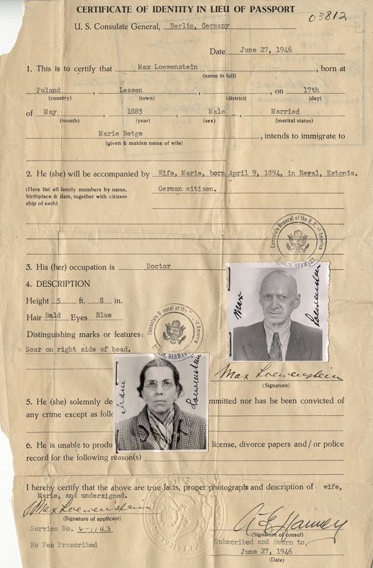Certificate of Identity in Lieu of Passport