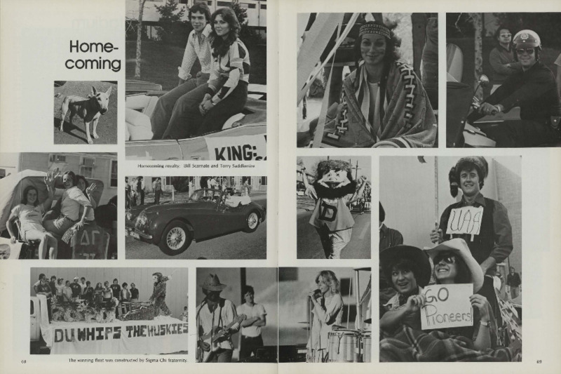 Two-Page &quot;Homecoming&quot; Spread in 1976-77 Kynewisbok Yearbook