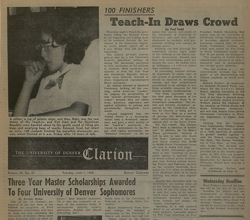 May 20, 1965: University of Denver Teach-In<br /><br />
