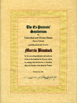 Moses Binstock Award